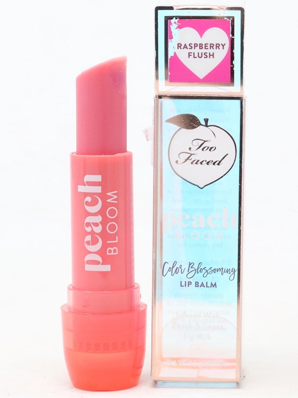 Too Faced NIB Peach Bloom Color Blooming Lip Balm Raspberry Flush (discontinued)